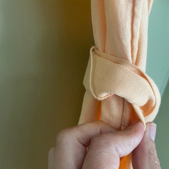 NWT Free People Off-Shoulder Nalani Jumpsuit in Light Orange Sz S - Picture 6 of 12